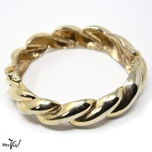 Vintage Hinged Bangle Bracelet Twisted Rope Design Gold Tone Metal – Hey Viv